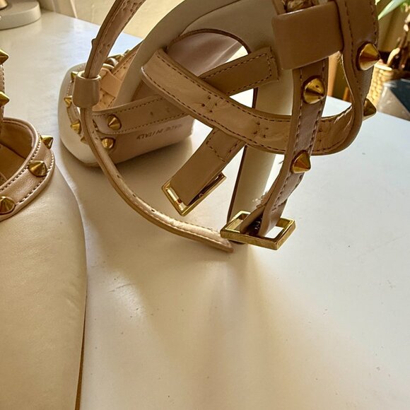 Versace V 1969 Henriette white and beige leather high-heeled sandals size 37 - Picture 9 of 14